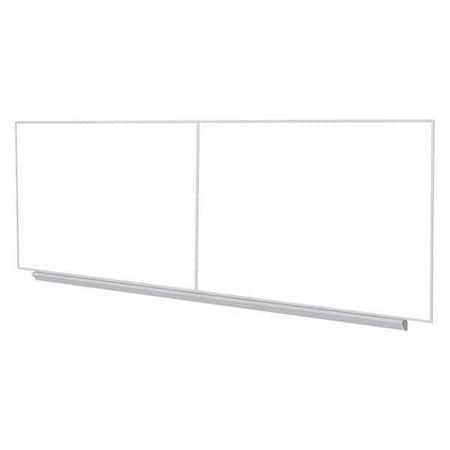 Dry Erase Board, Porcelain, 48 1/2 in, 192 1/2 in, Aluminum Frame, White, Matte MPN:A2M416