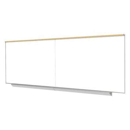 Dry Erase Board, Porcelain, 48 1/2 in, 192 1/2 in, Aluminum Frame, White, Matte MPN:A2M416-M