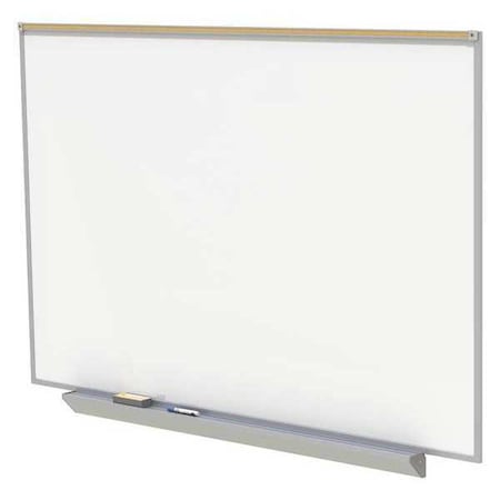 Dry Erase Board, Porcelain, 48 1/2 in, 72 1/2 in, Aluminum Frame, White, Matte MPN:A2M46-M