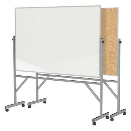 Dry Erase Board, Plastic, 78 1/4 in, 77 in, Aluminum Frame, White MPN:ARMK46