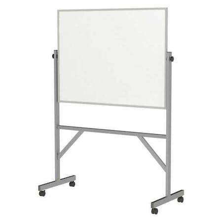 Dry Erase Board, Plastic, 78 1/4 in, 53 1/4 in, Aluminum Frame, White, Gloss MPN:ARMM34