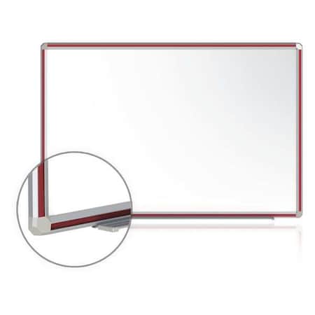 Dry Erase Board, Porcelain, 36 in, 48 in, Aluminum Frame, White, Matte MPN:DFMCH34