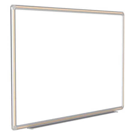 Dry Erase Board, Porcelain, 48 in, 72 in, Aluminum Frame, White, Matte MPN:DFMLM46