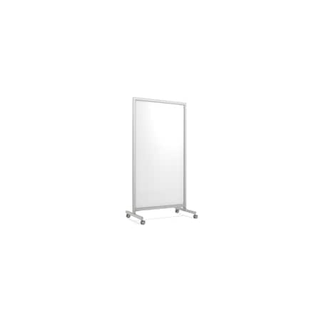EZ Mobile Glassboard, Aluminum Frame, Magnetic, 75''H x 38''W, White MPN:EZ1MA7538WH
