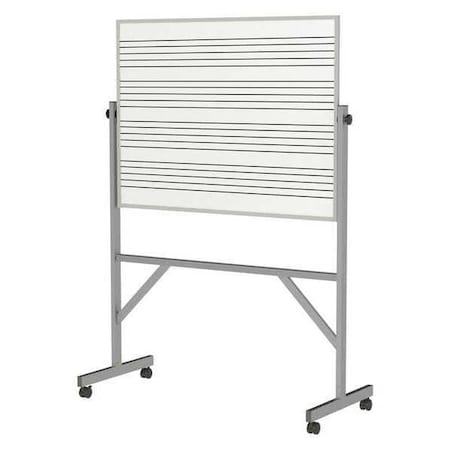 Dry Erase Board, Porcelain, 78 1/4 in, 53 1/4 in, Aluminum Frame, White, Matte MPN:GARM1M134-MS1