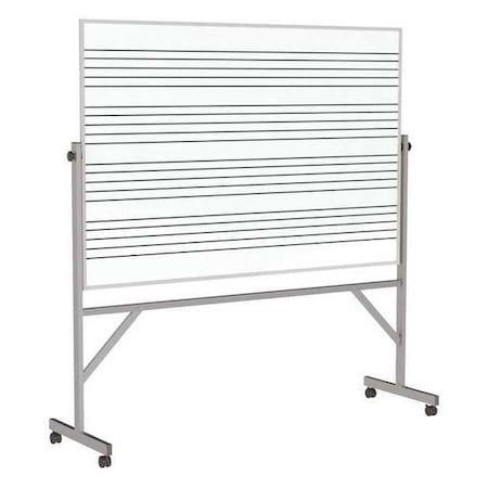 Dry Erase Board, Porcelain, 78 1/4 in, 77 in, Aluminum Frame, White, Matte MPN:GARM1M146-MS1