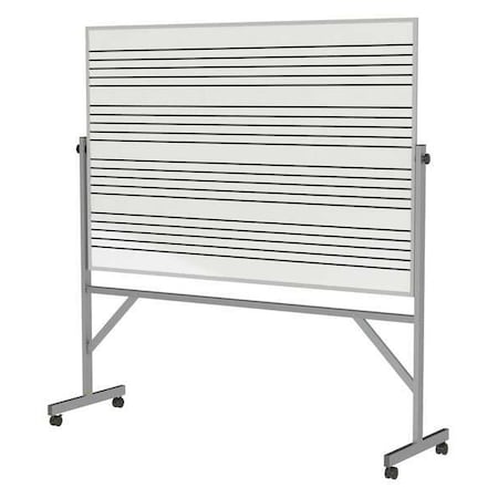 Music Staff Board, Porcelain, 78 1/4 in, 77 in, Aluminum Frame, White, Matte MPN:GARM1M146-MS2