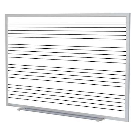 Dry Erase Board, Porcelain, 48 1/2 in, 72 1/2 in, Aluminum Frame, White, Matte MPN:GM1-46-MS