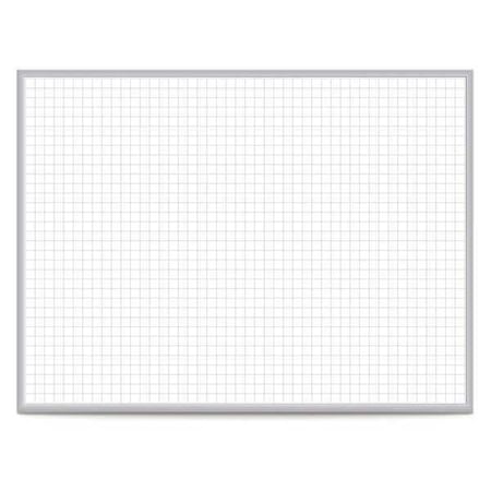 Dry Erase Board, Steel, 36 1/2 in, 48 1/2 in, Aluminum Frame, White/Gray, Gloss MPN:GRPM221G-34