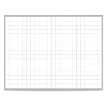 Dry Erase Board, Steel, 36 1/2 in, 48 1/2 in, Aluminum Frame, White/Gray, Gloss MPN:GRPM222G-34