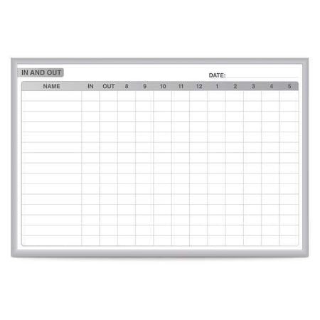 In/Out Board, Steel, 48 1/2 in, 72 1/2 in, Aluminum Frame, White/Gray, Matte MPN:GRPM301E-46