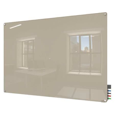 Dry Erase Board, Glass, 24 in, 36 in, No Frame Frame, Gray, Gloss MPN:HMYRM23GY