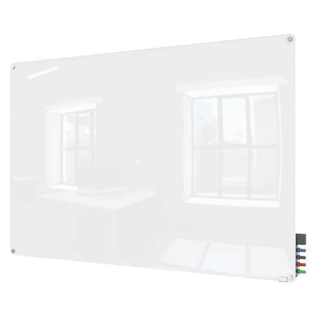 Dry Erase Board, Glass, 24 in, 36 in, No Frame Frame, White, Gloss MPN:HMYRM23WH
