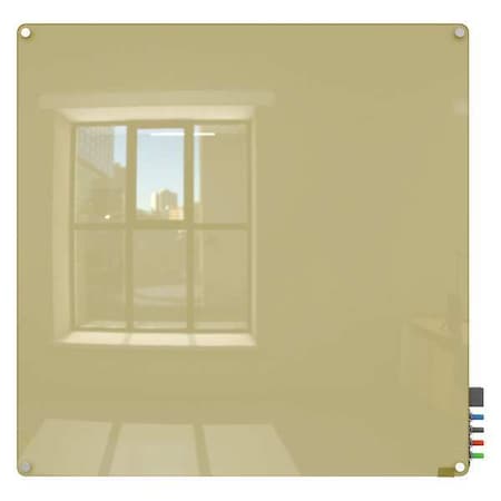 Dry Erase Board, Glass, 48 in, 48 in, No Frame Frame, Beige, Gloss MPN:HMYRM44BG