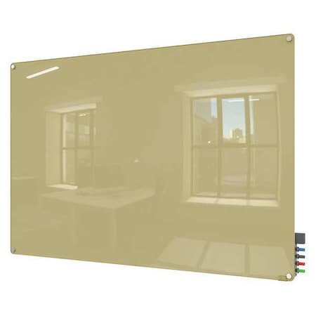 Dry Erase Board, Glass, 24 in, 36 in, No Frame Frame, Beige, Gloss MPN:HMYRN23BG