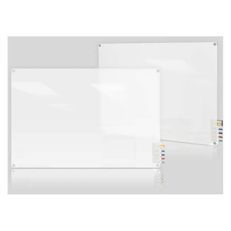 Dry Erase Board, Glass, 24 in, 36 in, No Frame Frame, Frosted White, Gloss MPN:HMYRN23FR