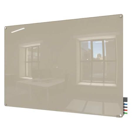 Dry Erase Board, Glass, 24 in, 36 in, No Frame Frame, Gray, Gloss MPN:HMYRN23GY