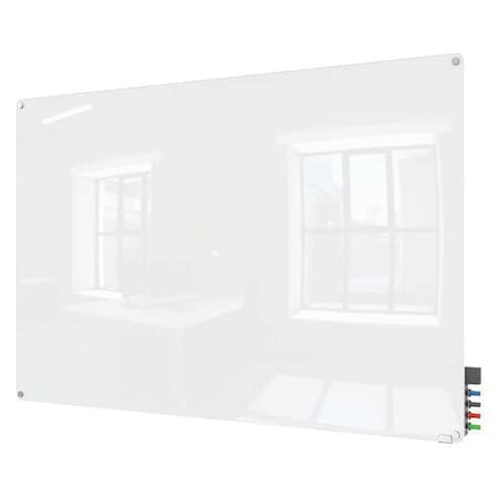 Dry Erase Board, Glass, 24 in, 36 in, No Frame Frame, White, Gloss MPN:HMYRN23WH