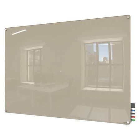 Dry Erase Board, Glass, 36 in, 48 in, No Frame Frame, Gray, Gloss MPN:HMYRN34GY