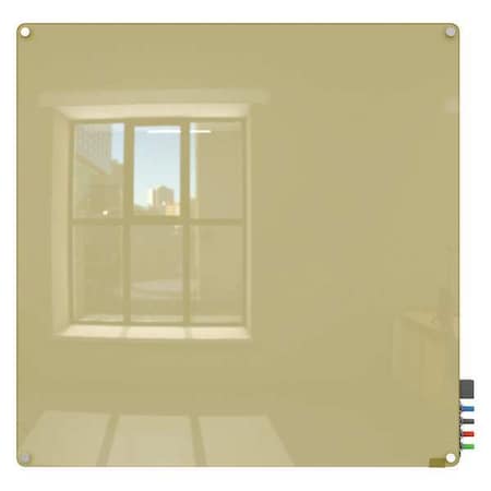 Dry Erase Board, Glass, 48 in, 48 in, No Frame Frame, Beige, Gloss MPN:HMYRN44BG