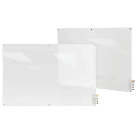 Dry Erase Board, Glass, 48 in, 72 in, No Frame Frame, Frosted White, Gloss MPN:HMYRN46FR