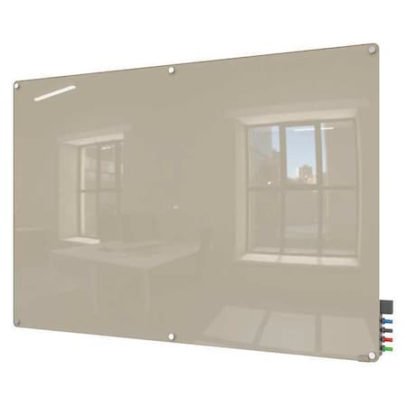 Dry Erase Board, Glass, 48 in, 72 in, No Frame Frame, Gray, Gloss MPN:HMYRN46GY