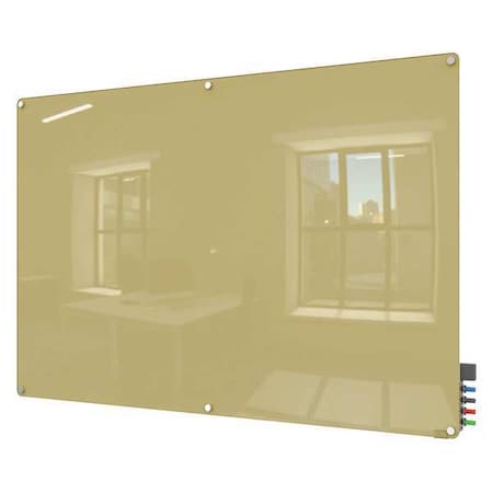 Dry Erase Board, Glass, 48 in, 96 in, No Frame Frame, Beige, Gloss MPN:HMYRN48BG