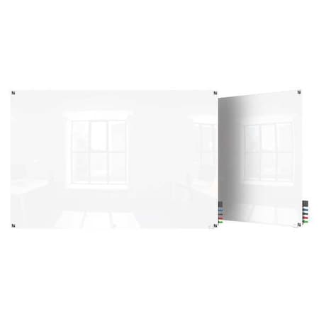 Dry Erase Board, Glass, 24 in, 36 in, No Frame Frame, White, Gloss MPN:HMYSM23WH