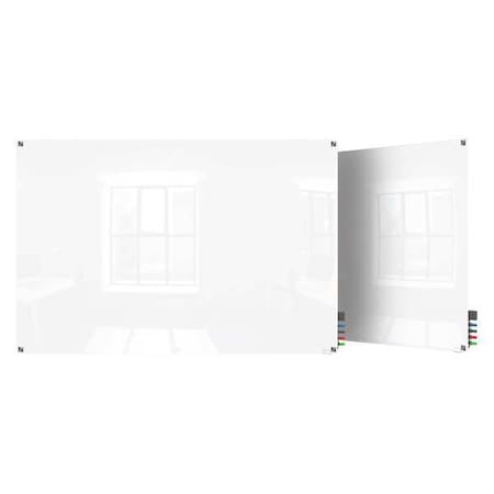 Dry Erase Board, Glass, 36 in, 48 in, No Frame Frame, White, Gloss MPN:HMYSM34WH