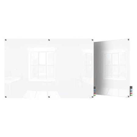 Dry Erase Board, Glass, 48 in, 72 in, No Frame Frame, White, Gloss MPN:HMYSM46WH