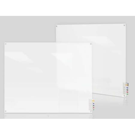 Dry Erase Board, Glass, 24 in, 36 in, No Frame Frame, Frosted White, Gloss MPN:HMYSN23FR