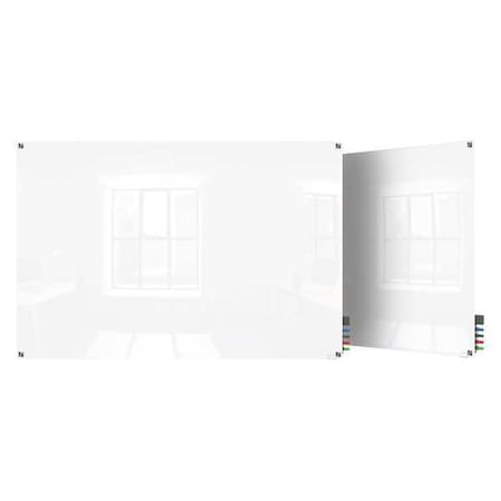 Dry Erase Board, Glass, 24 in, 36 in, No Frame Frame, White, Gloss MPN:HMYSN23WH