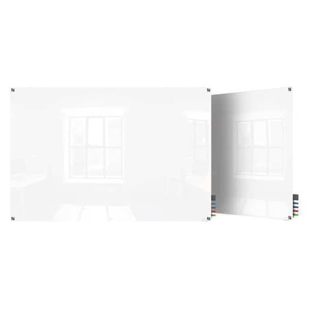 Dry Erase Board, Glass, 36 in, 48 in, No Frame Frame, White, Gloss MPN:HMYSN34WH
