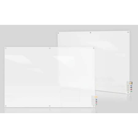 Dry Erase Board, Glass, 48 in, 72 in, No Frame Frame, Frosted White, Gloss MPN:HMYSN46FR