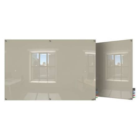 Dry Erase Board, Glass, 48 in, 72 in, No Frame Frame, Gray, Gloss MPN:HMYSN46GY
