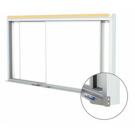 Sliding Board, Porcelain, 48 in, 96 in, Aluminum Frame, White, Matte MPN:HSM2-48