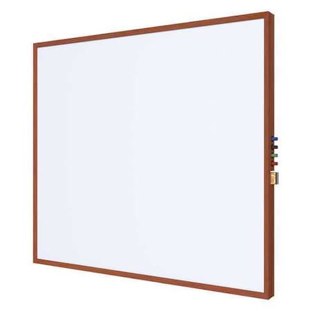 Dry Erase Board, Porcelain, 47 3/4 in, 59 3/4 in, Wood Frame, White, Matte MPN:IMM45WCH