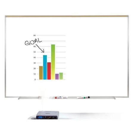 Projection Board, Porcelain, 48 1/2 in, 48 1/2 in, Aluminum Frame, White, Matte MPN:PRM1-44-4