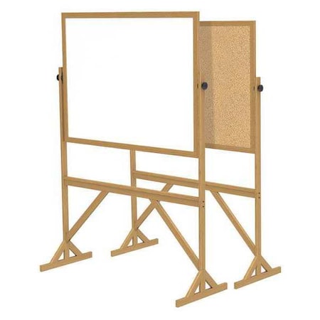 Combination Board, Cork, Plastic, 73 1/2 in, 55 in, Wood Frame, White MPN:RMK34