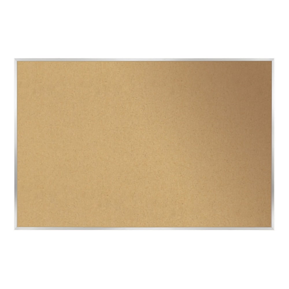 Ghent Cork Bulletin Board, 18in x 24in, Aluminum Frame With Silver Finish MPN:1318-1