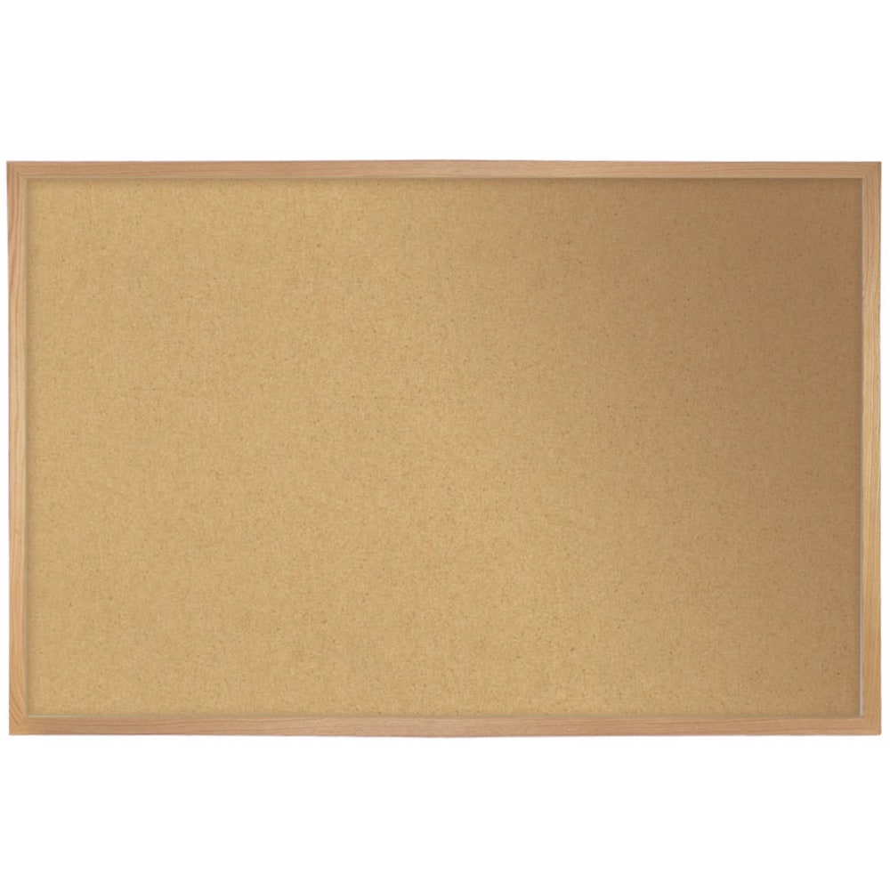 Ghent Non-Magnetic Cork Bulletin Board, 36in x 48in, Natural, Satin Aluminum Frame MPN:1334-1
