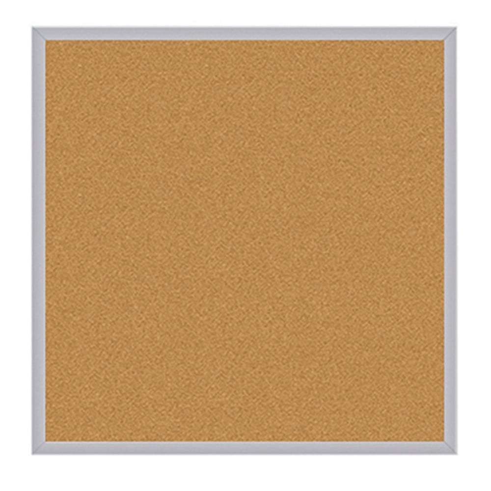 Ghent Cork Bulletin Board, 48 1/2in x 48 1/2in, Aluminum Frame With Silver Finish MPN:AK44