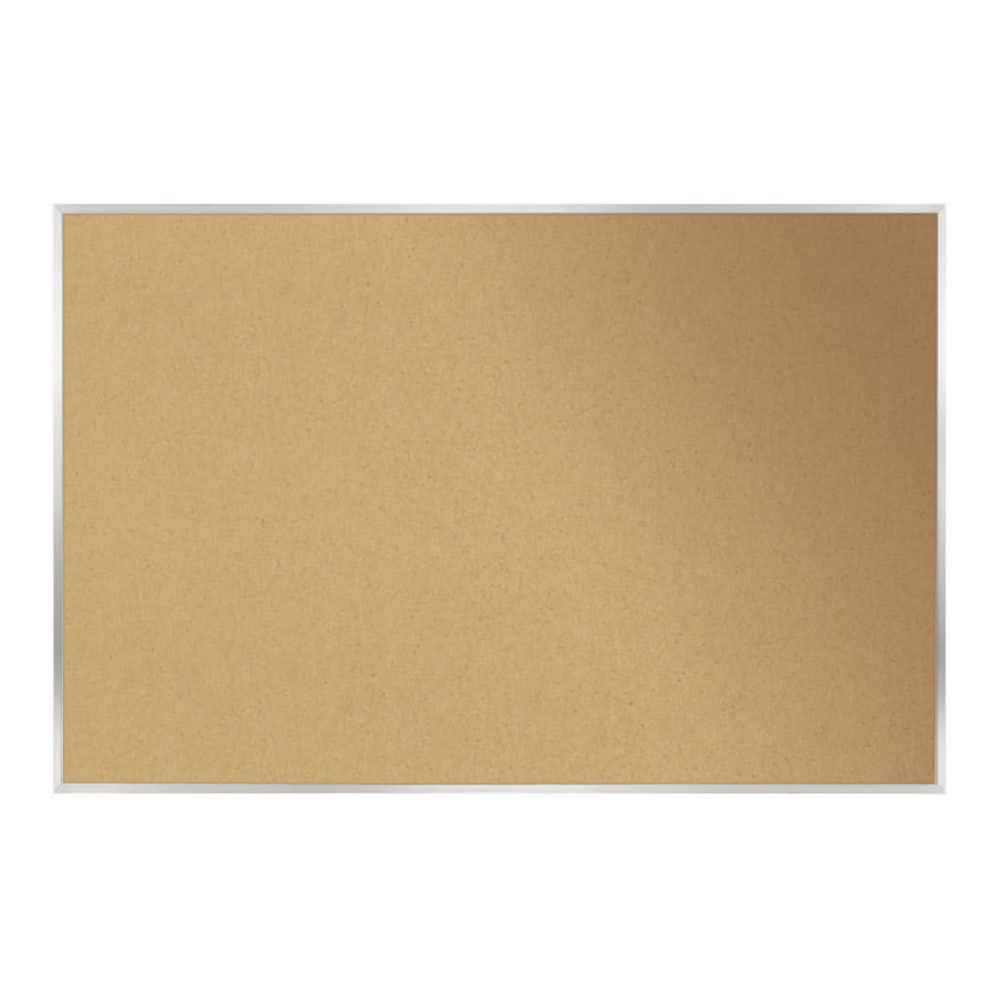 Ghent Cork Bulletin Board, 48 1/2in x 72 1/2in, Aluminum Frame With Silver Finish MPN:AK46