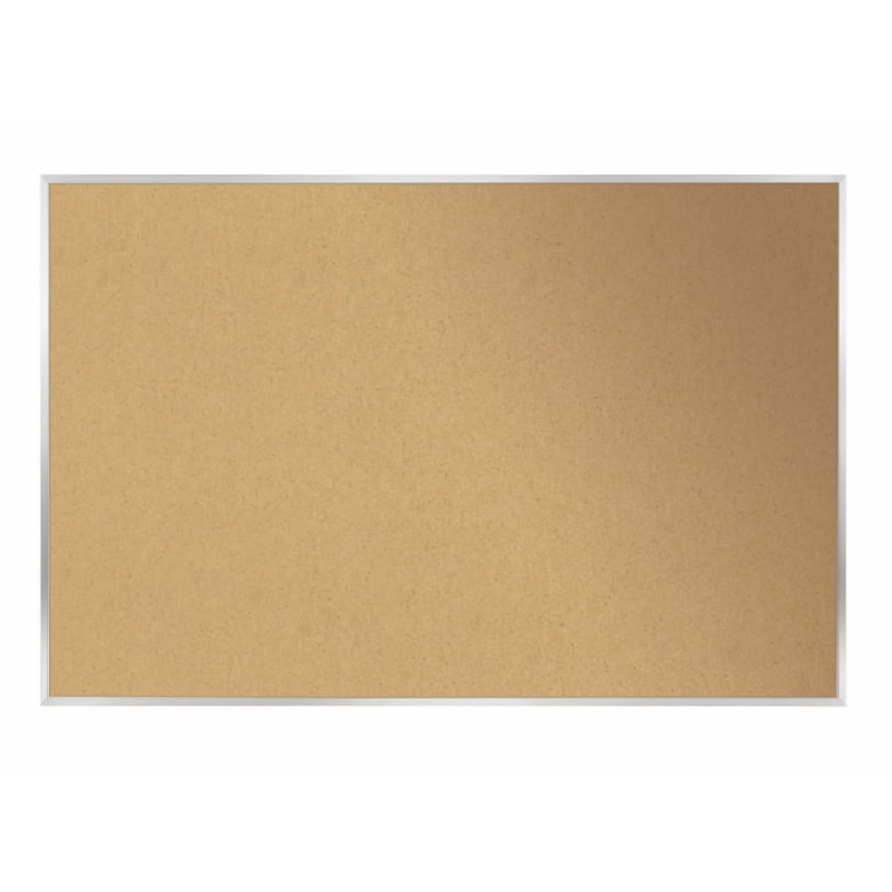Ghent Natural Cork Bulletin Board, 48-1/2in x 87-15/16in, Natural, Satin Aluminum Frame MPN:AK47