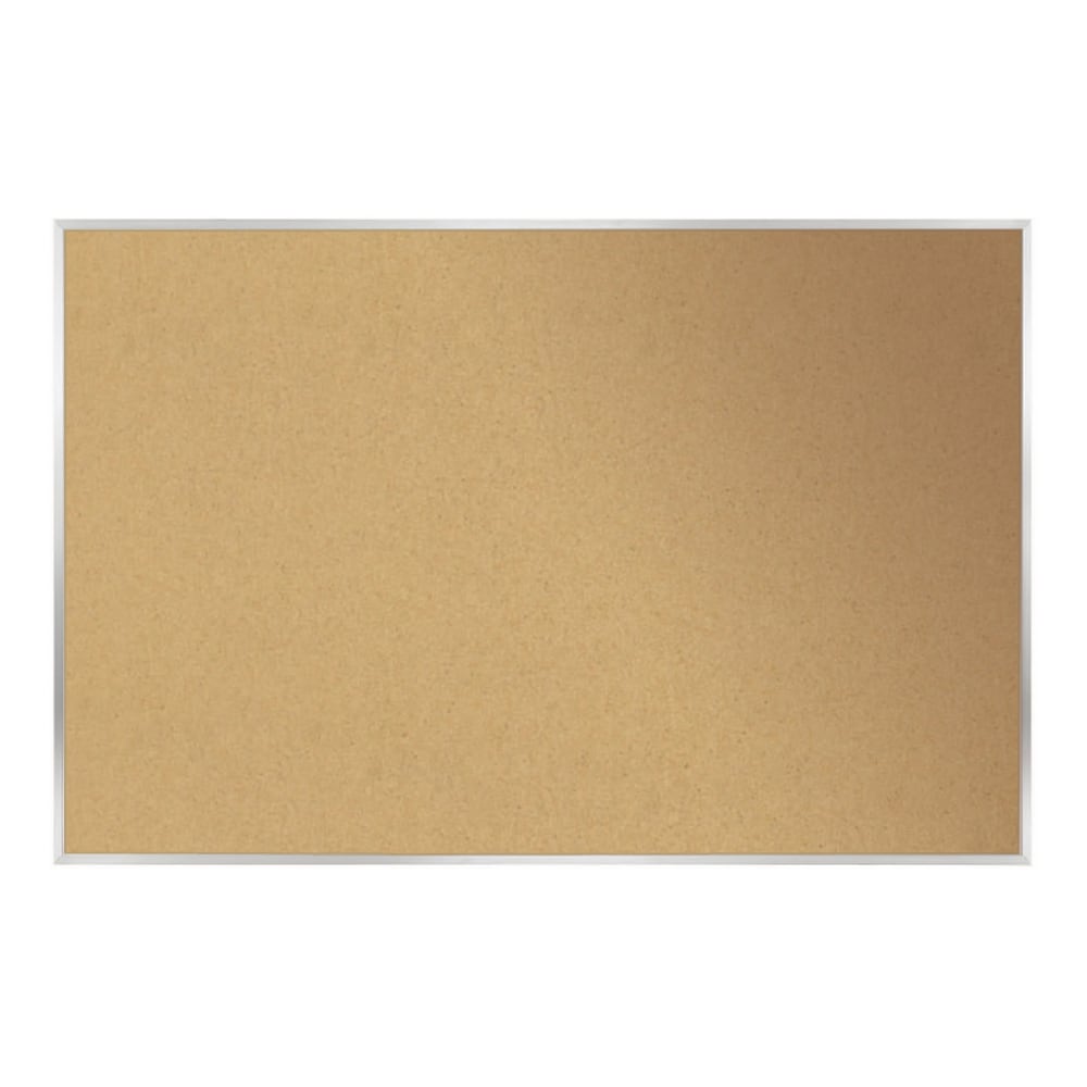 Ghent Cork Bulletin Board, 48 1/2in x 96 1/2in, Aluminum Frame With Silver Finish MPN:AK48
