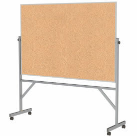 Ghent Reversible Bulletin Board - Natural Cork - Aluminum Frame - 78