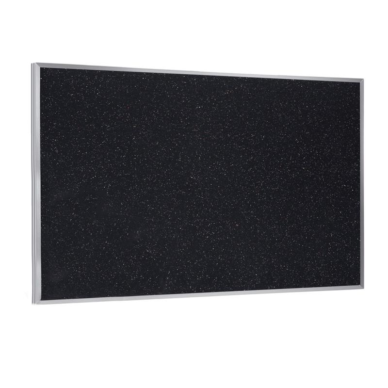 Ghent Bulletin Rubber Board, 3 1/24in x 5 1/24in, 90% Recycled, Confetti Silver Frame MPN:ATR35-CF