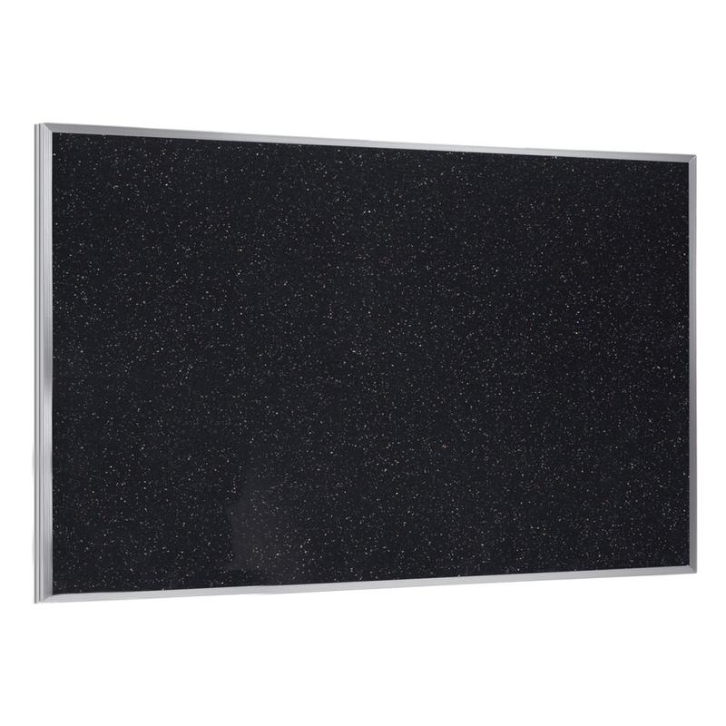 Ghent Rubber Bulletin Board, 4 1/24in x 10 1/24in, 90% Recycled, Confetti Satin Aluminum Frame MPN:ATR410-CF