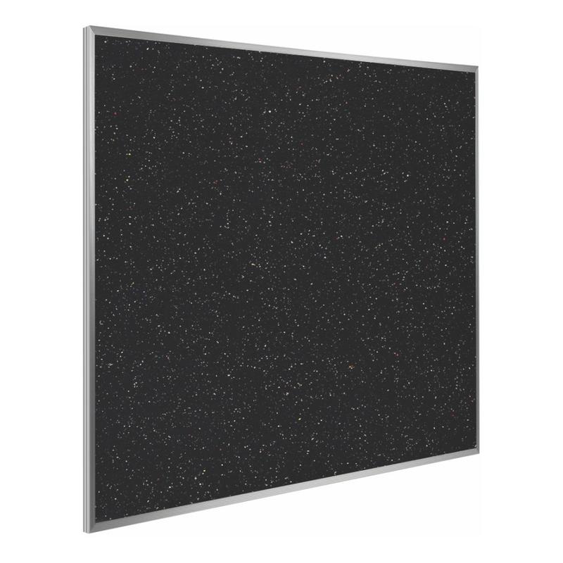 Ghent Rubber Bulletin Board, 48 1/24in x 4 1/24in, 90% Recycled, Confetti Satin Aluminum Frame MPN:ATR44-CF