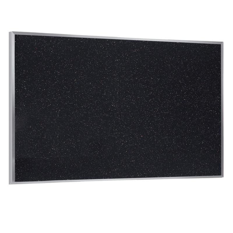 Ghent Rubber Bulletin Board, 4 1/24in x 5 1/24in, 90% Recycled, Confetti Satin Aluminum Frame MPN:ATR45-CF